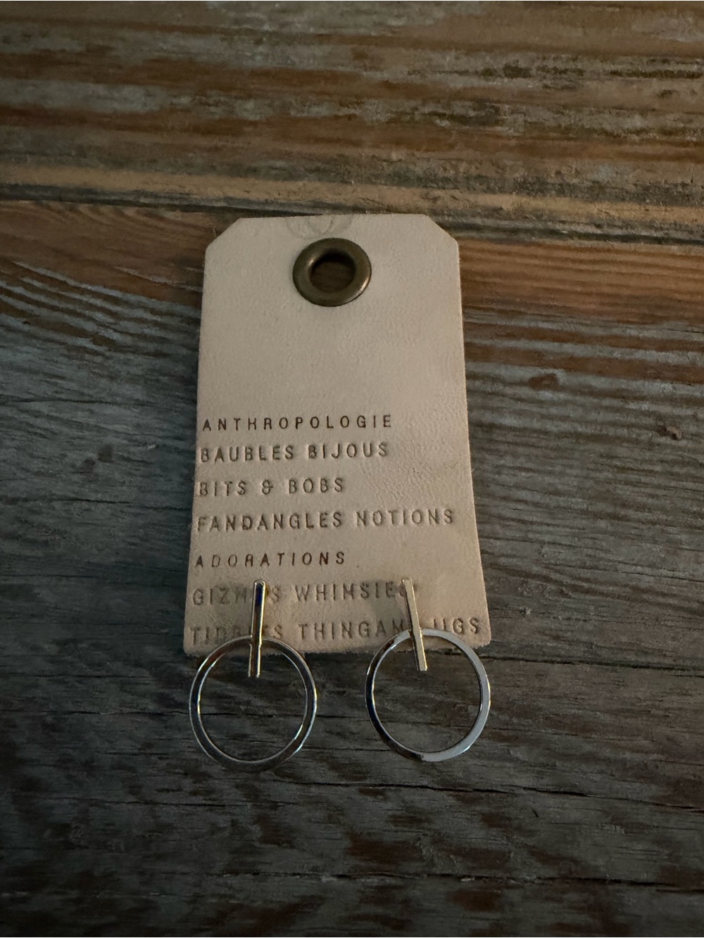 Anthropologie Two Toned Geometric Earrings Silver Gold NWT